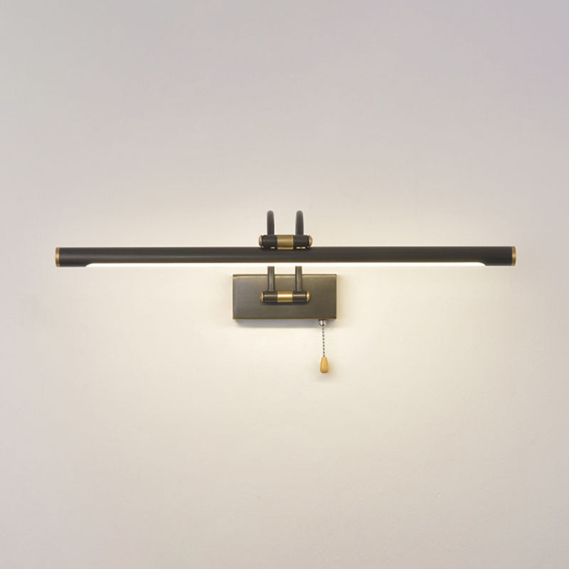 Lampada a montaggio a parete lineare moderna lampada a parete in metallo a 1 luce per bagno