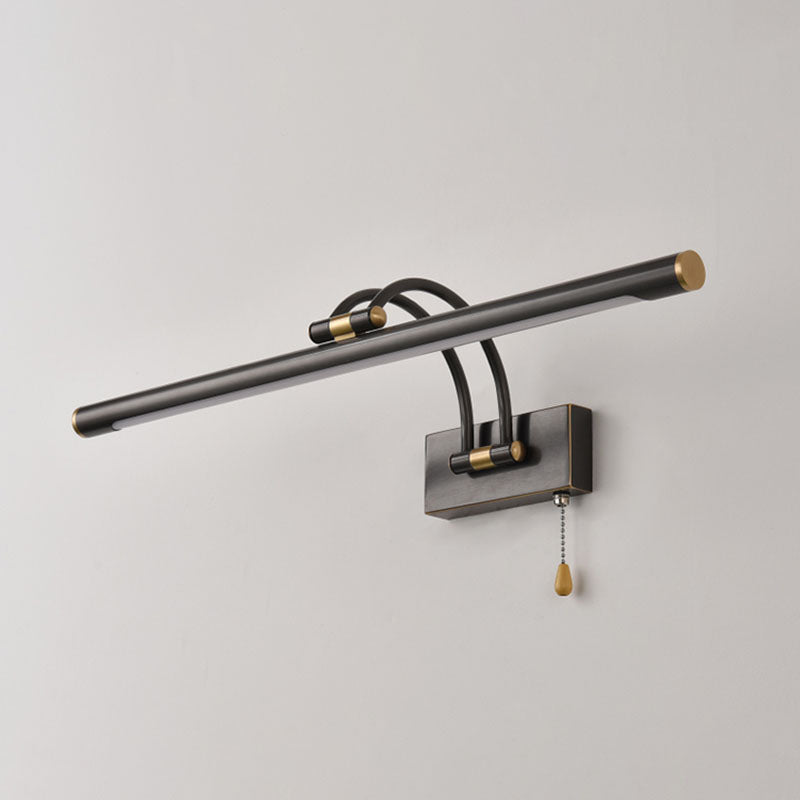 Lampada a montaggio a parete lineare moderna lampada a parete in metallo a 1 luce per bagno