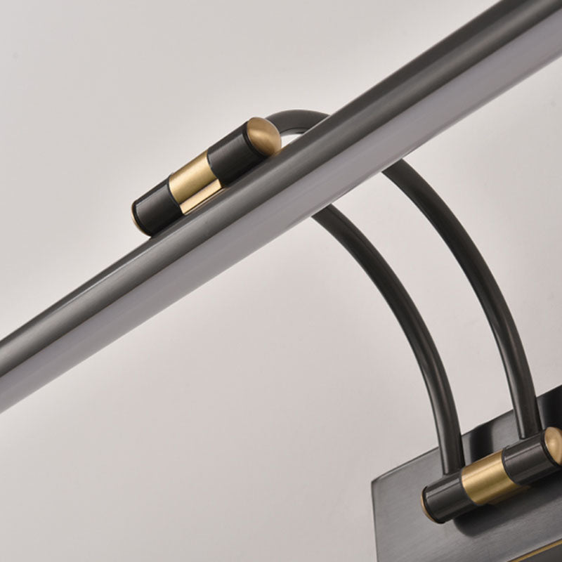 Lampada a montaggio a parete lineare moderna lampada a parete in metallo a 1 luce per bagno