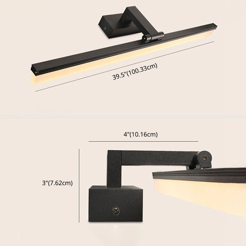 Linear Metal 1-Light Vanity Wall Sconce Contemporary Wall Mounted Lamp for Bathroom