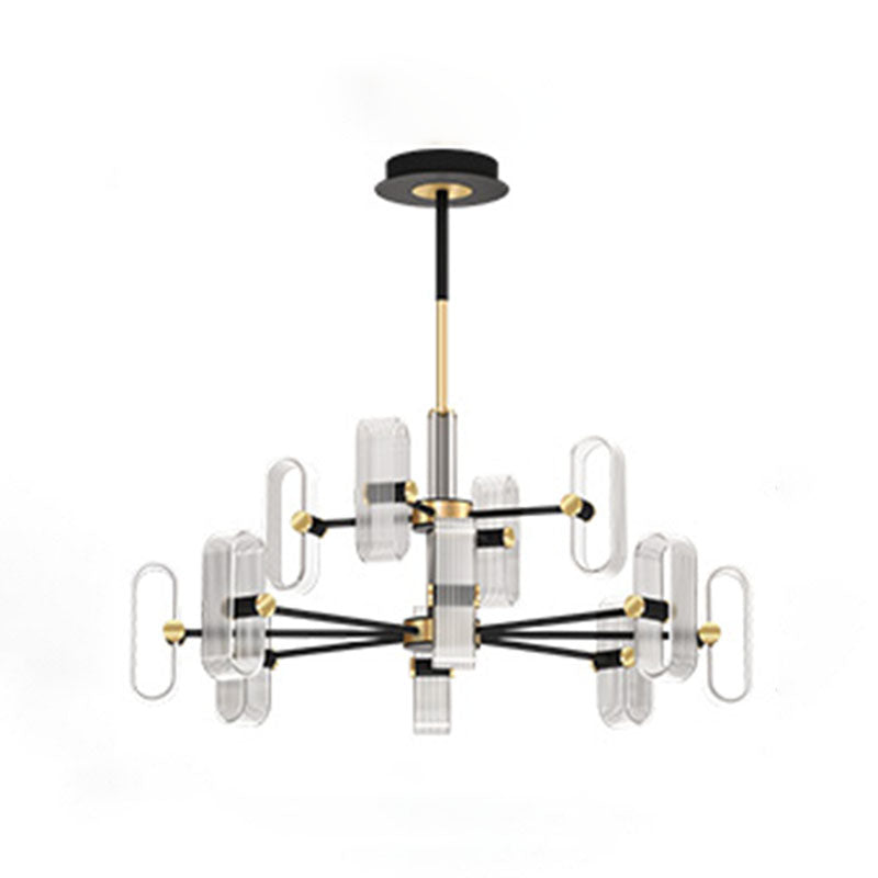 Black Metal Ceiling Hung Fixtures Minimalism LED Sputnik Pendant Lighting