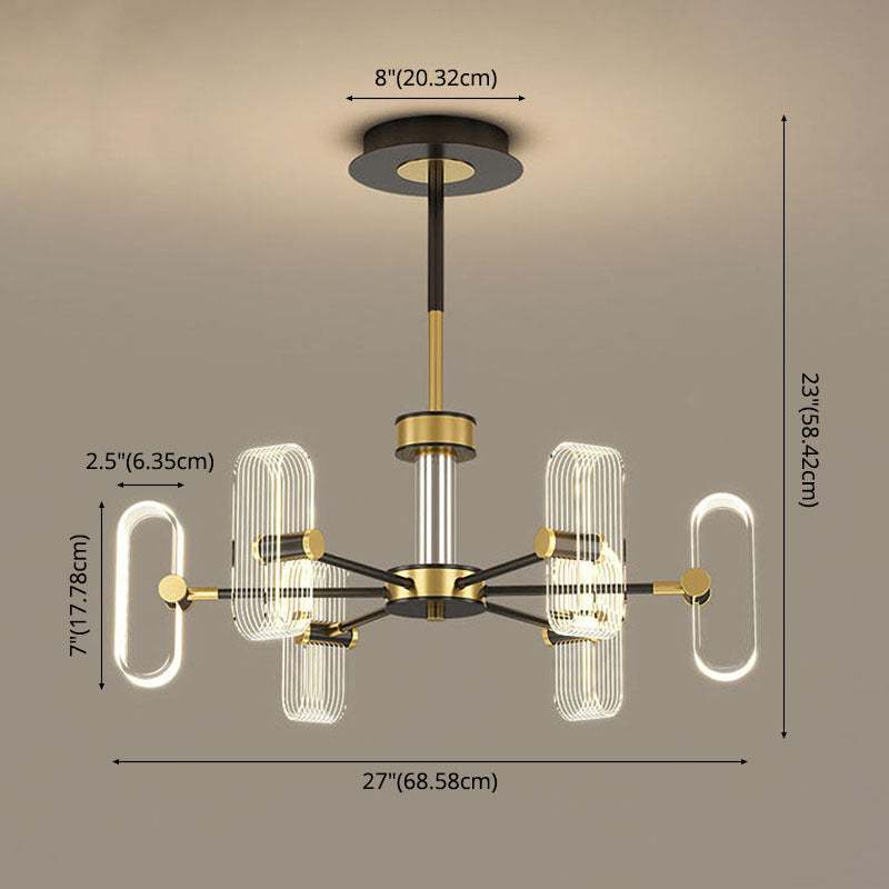 Black Metal Ceiling Hung Fixtures Minimalism LED Sputnik Pendant Lighting