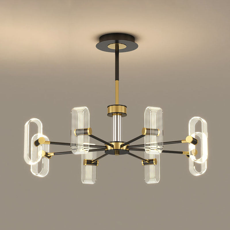 Black Metal Ceiling Hung Fixtures Minimalism LED Sputnik Pendant Lighting