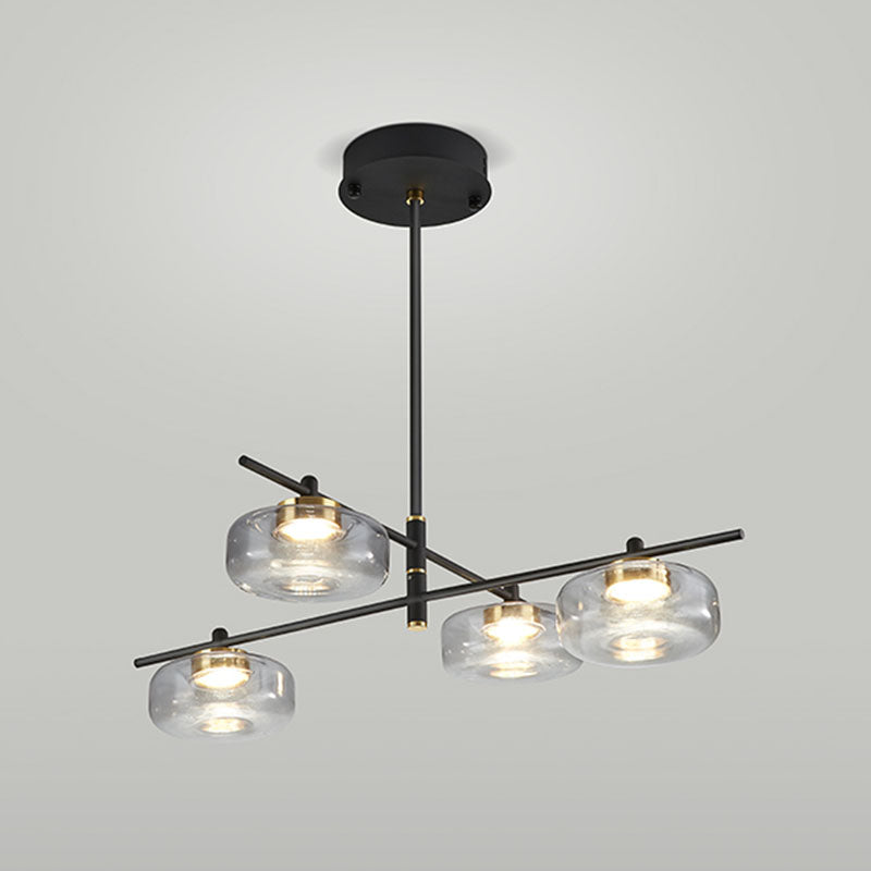 Modern Black Sputnik Chandelier Light Fixtures Aluminum Hanging Lamp for Living Room