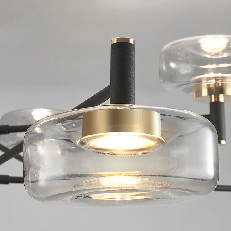 Modern Black Sputnik Chandelier Light Fixtures Aluminum Hanging Lamp for Living Room