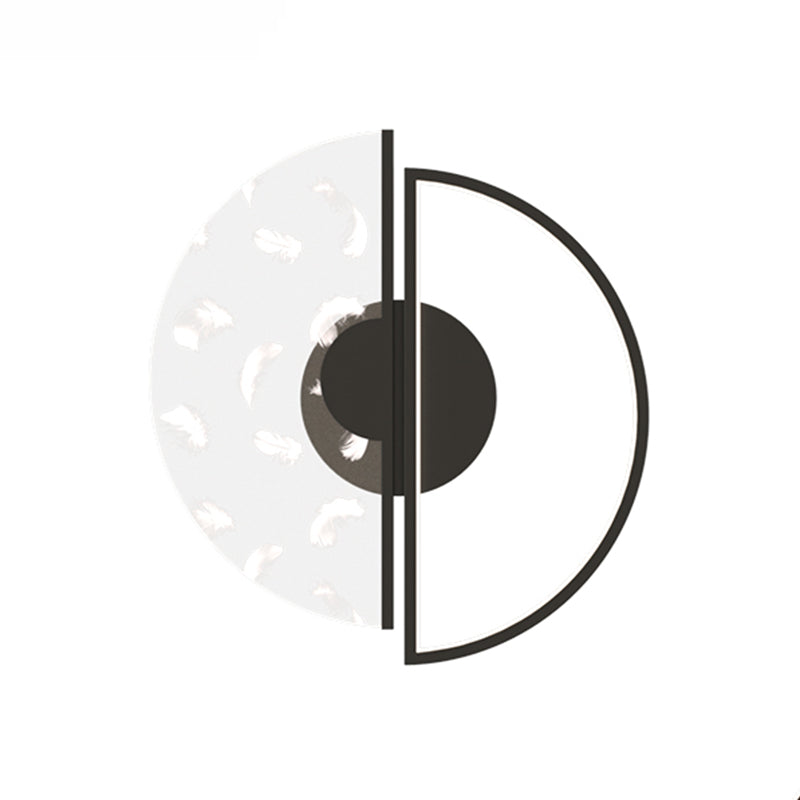 Acrylic Feather LED Flush Mount in Modern Luxury Style Iron Circular Ceiling Light for Bedroom