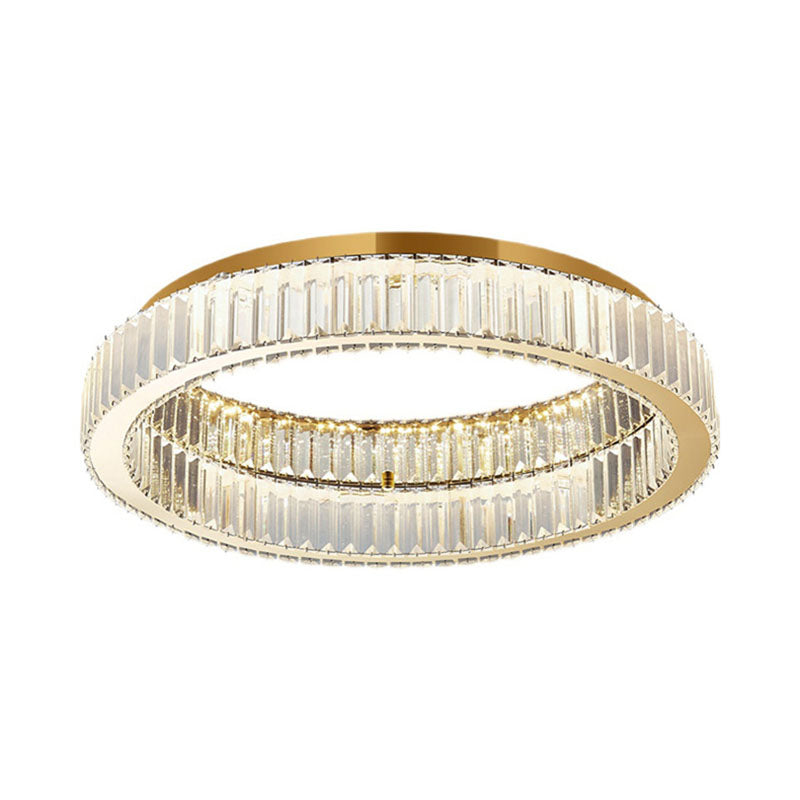 Roestvrijstalen LED-plafondlamp in moderne luxe stijl Kristallen ronde inbouwmontage voor slaapkamer