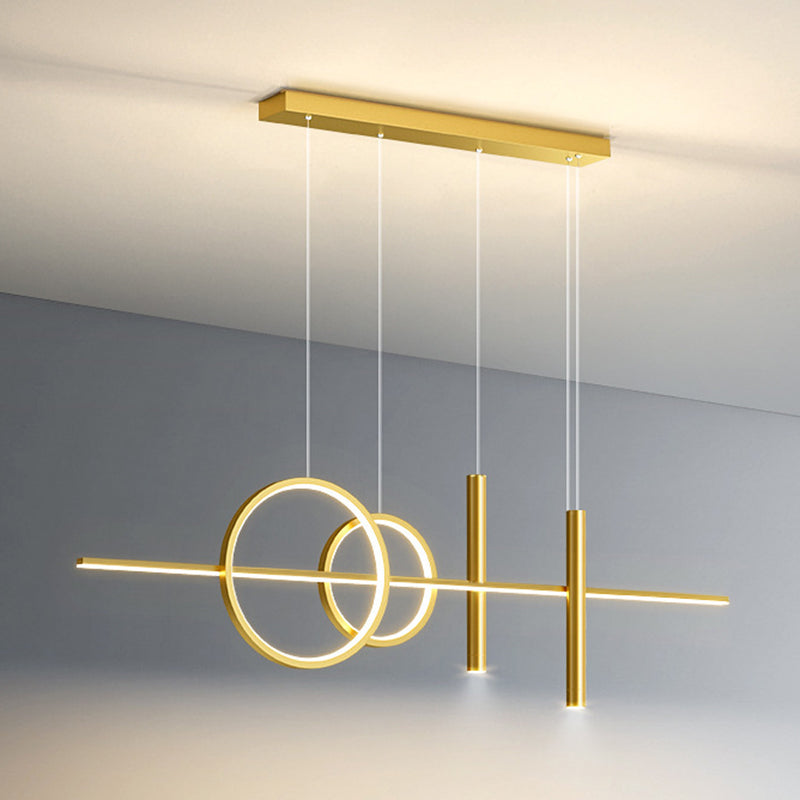 Luce isola LED lineare di ferro in gel di silice in stile minimalista moderno lampada sospesa per spazi interni