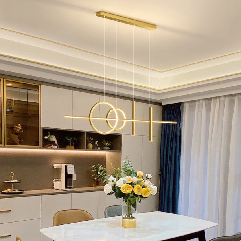 Luce isola LED lineare di ferro in gel di silice in stile minimalista moderno lampada sospesa per spazi interni