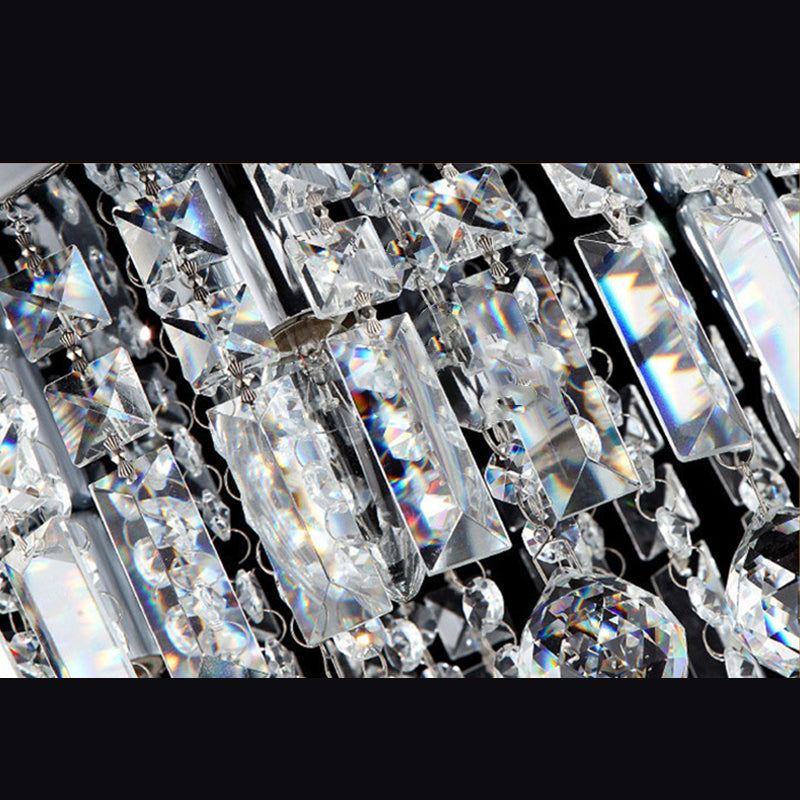 Raindrop Ceiling Mounted Fixture Modern Crystal Bedroom Ceiling Mounted Light in Chrome