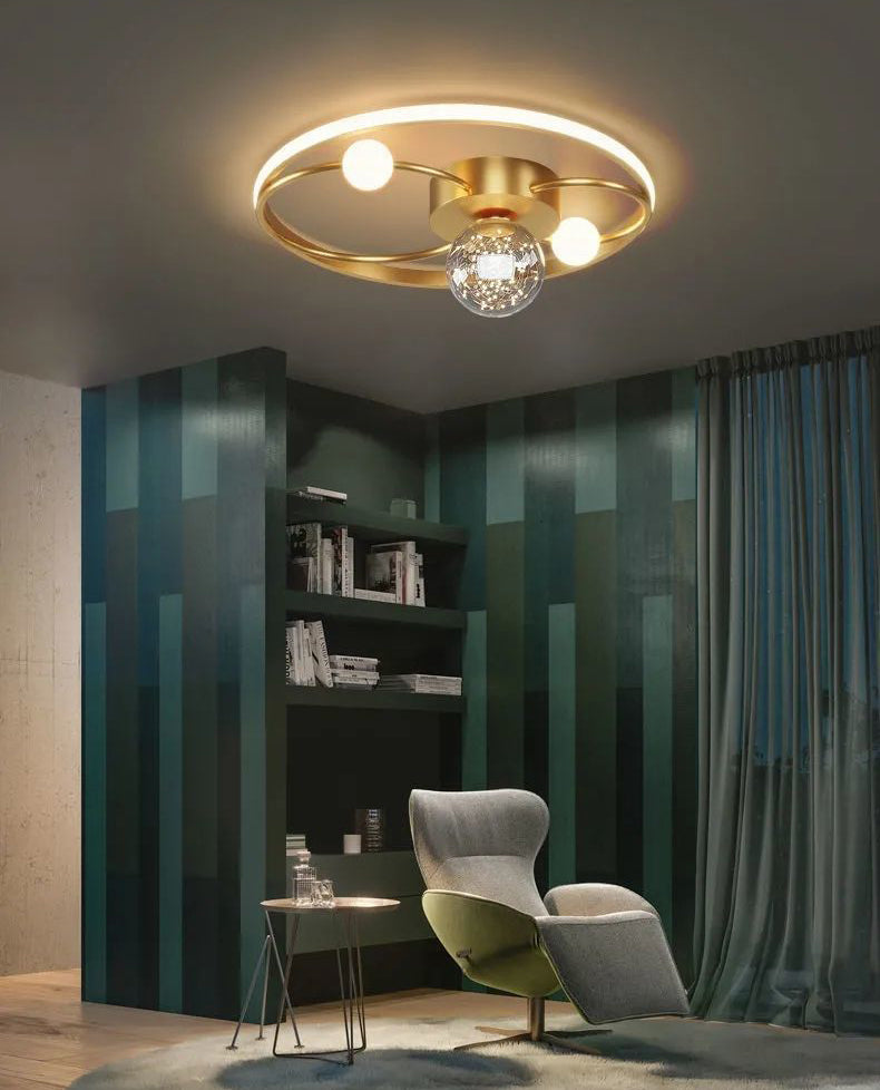 Luminaires de plafond encastrés modernes en acrylique, cercle encastré pour chambre à coucher