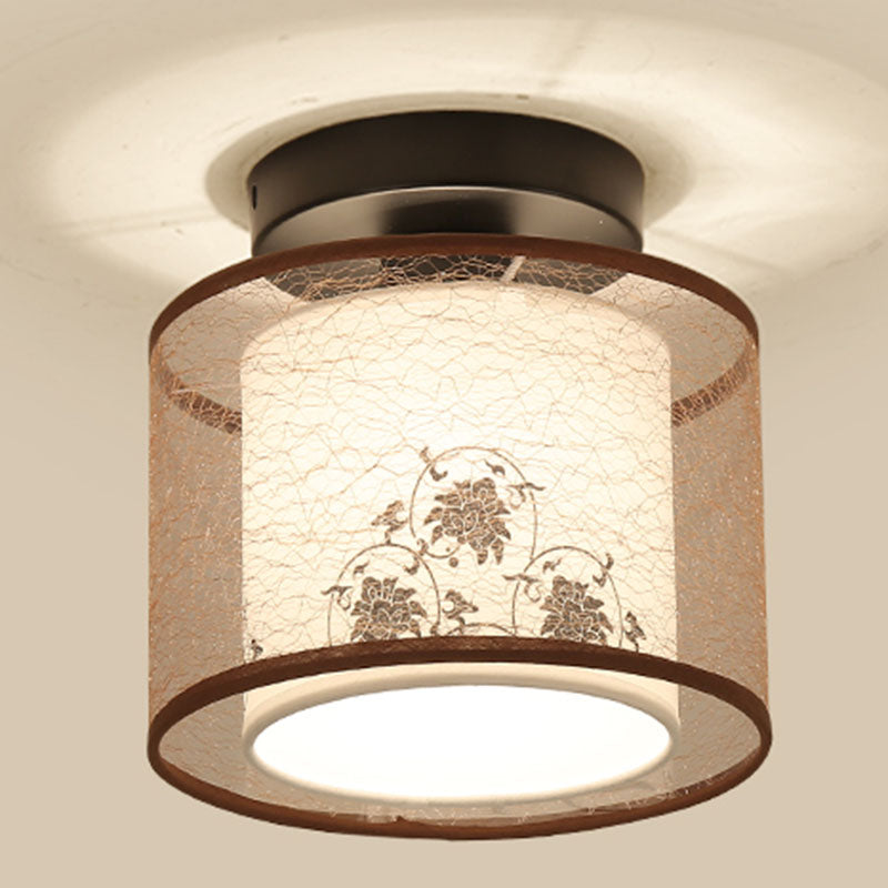 Lámparas de techo de estilo tradicional geometría de tejido blanco semiincrustado lámparas de techo de techo