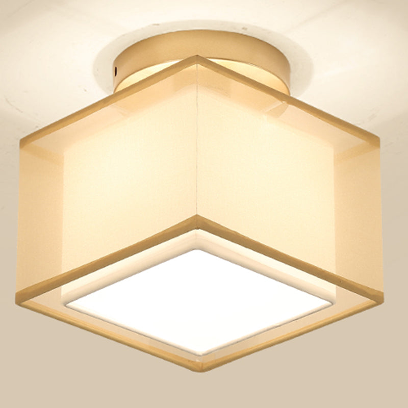 Lámparas de techo de estilo tradicional geometría de tejido blanco semiincrustado lámparas de techo de techo