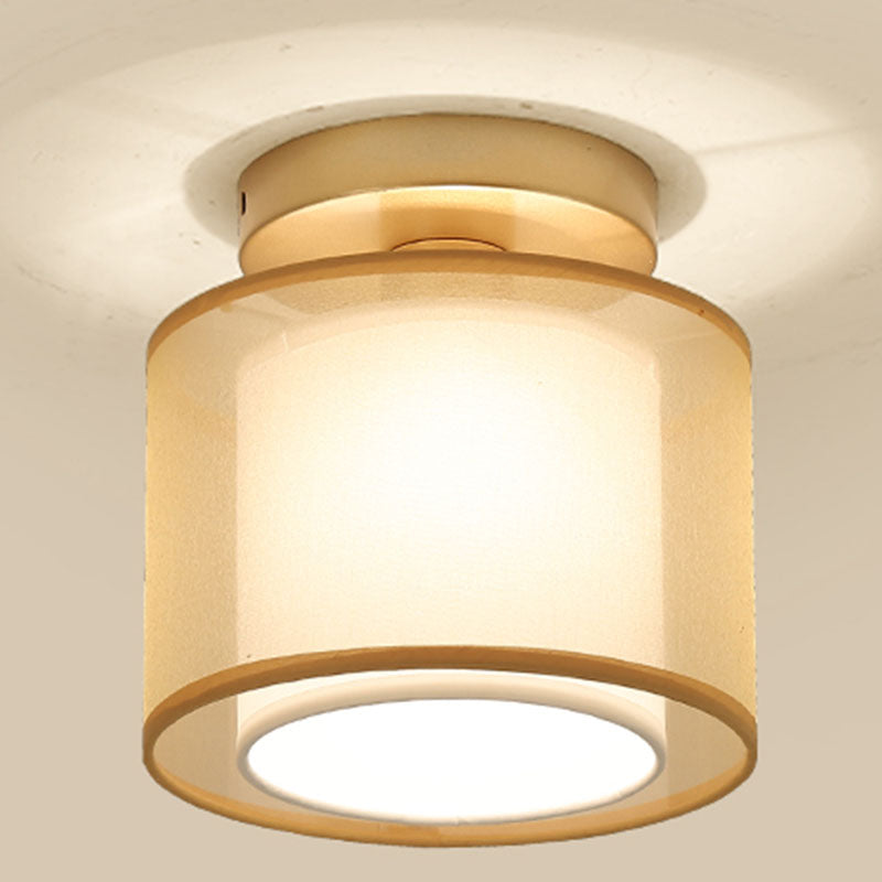 Lámparas de techo de estilo tradicional geometría de tejido blanco semiincrustado lámparas de techo de techo