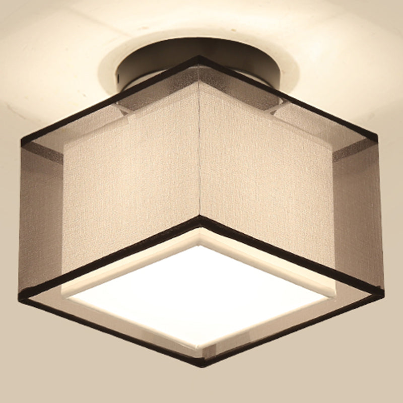 Lámparas de techo de estilo tradicional geometría de tejido blanco semiincrustado lámparas de techo de techo