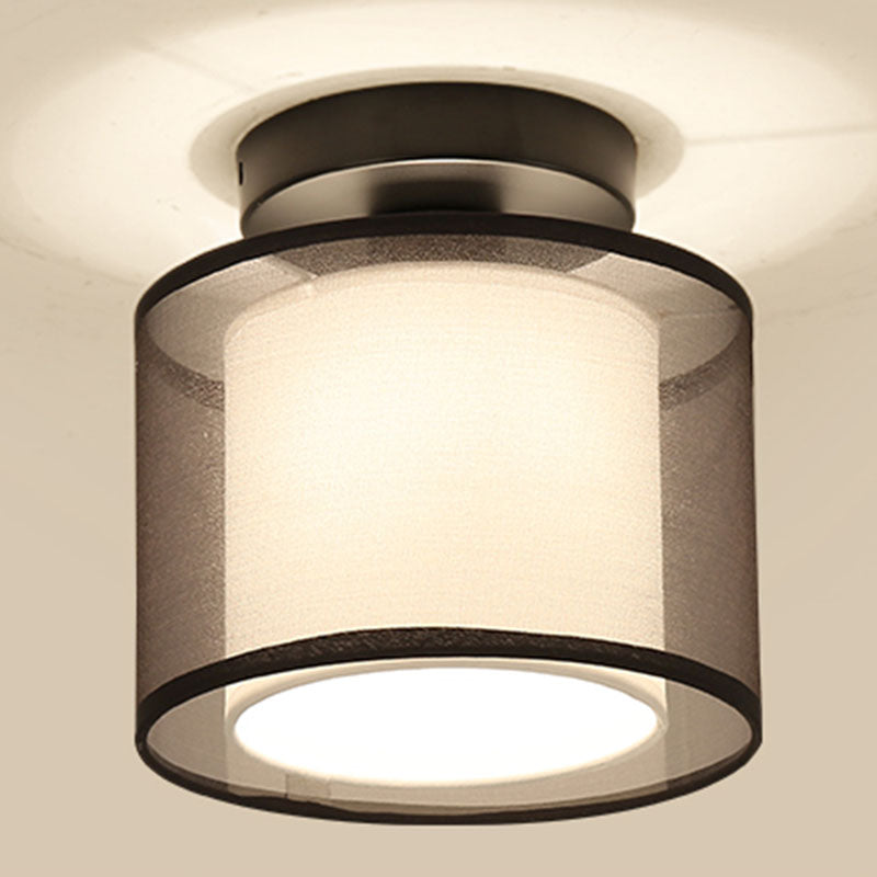 Lámparas de techo de estilo tradicional geometría de tejido blanco semiincrustado lámparas de techo de techo