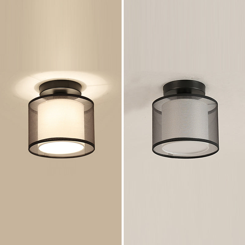 Lámparas de techo de estilo tradicional geometría de tejido blanco semiincrustado lámparas de techo de techo