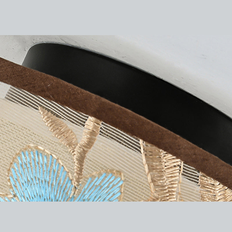 Lámparas de techo de estilo tradicional geometría de tejido blanco semiincrustado lámparas de techo de techo