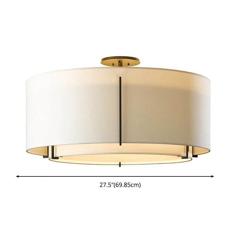 Geometrical Semi Flush Mount Light Traditional Fabric Semi Flush Mount Ceiling Fixture