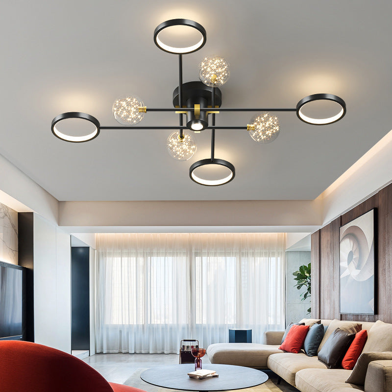 Lámpara de techo semiempotrada de metal Sputnik Iluminación LED de montaje semiempotrado de estilo minimalista