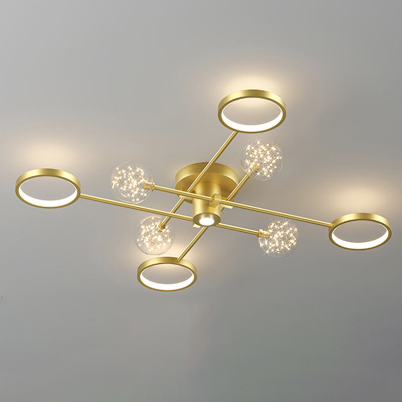 Lámpara de techo semiempotrada de metal Sputnik Iluminación LED de montaje semiempotrado de estilo minimalista