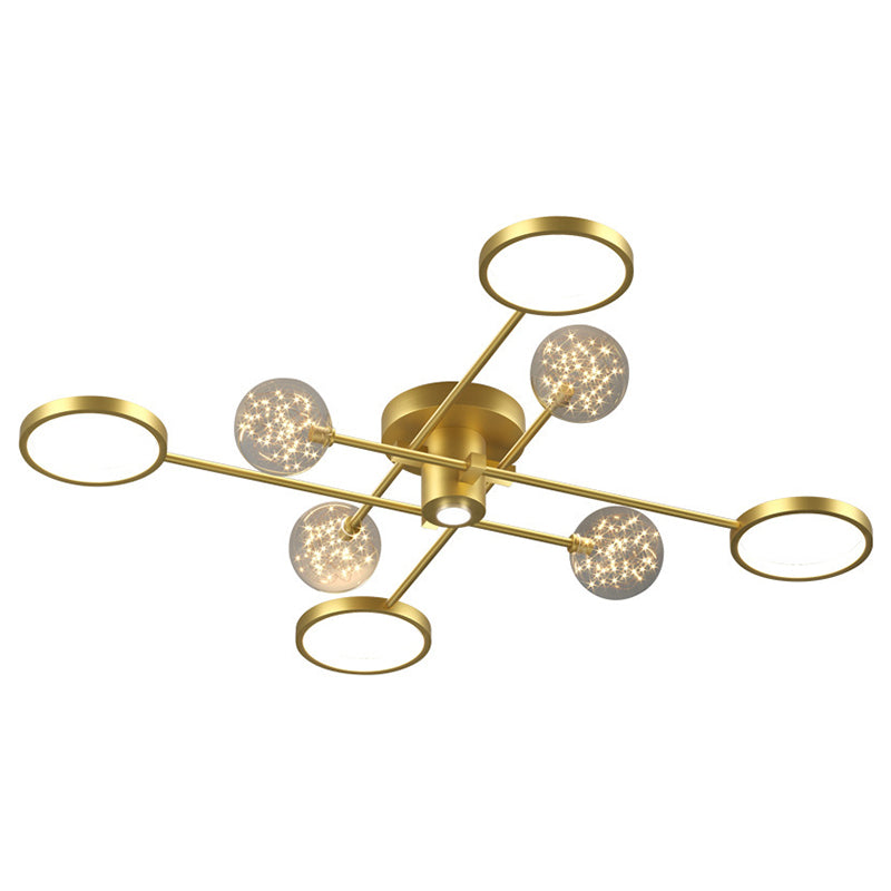 Lámpara de techo semiempotrada de metal Sputnik Iluminación LED de montaje semiempotrado de estilo minimalista