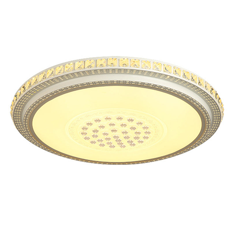 Lámpara de techo empotrada geométrica para sala de estar, lámpara empotrada simple LED de cristal en blanco