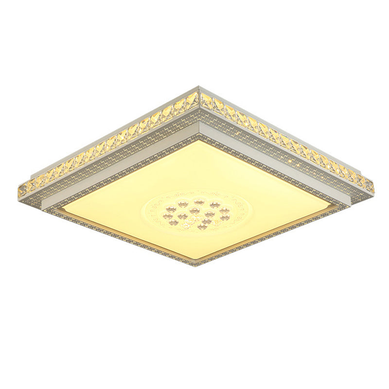 Lámpara de techo empotrada geométrica para sala de estar, lámpara empotrada simple LED de cristal en blanco