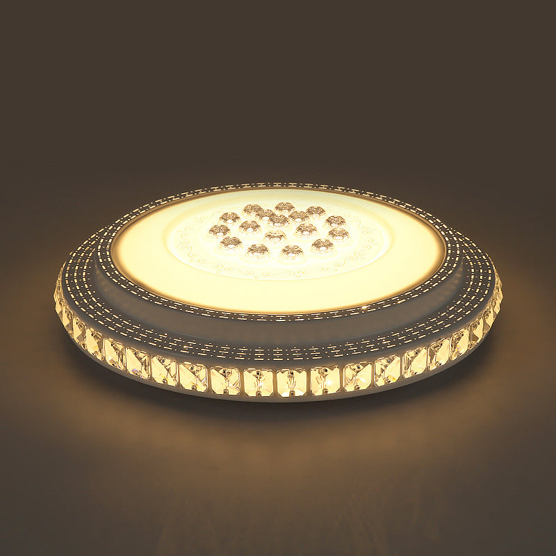 Lámpara de techo empotrada geométrica para sala de estar, lámpara empotrada simple LED de cristal en blanco