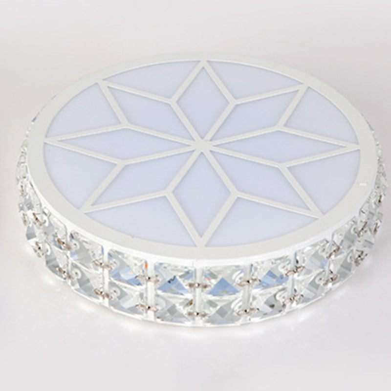Circle Flush Mount Ceiling Lighting Fixture Modern LED Crystal Flush Mount Light