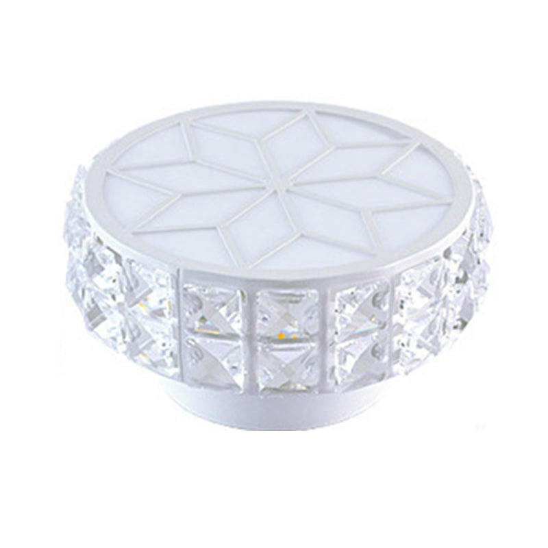 Circle Flush Mount Ceiling Lighting Fixture Modern LED Crystal Flush Mount Light