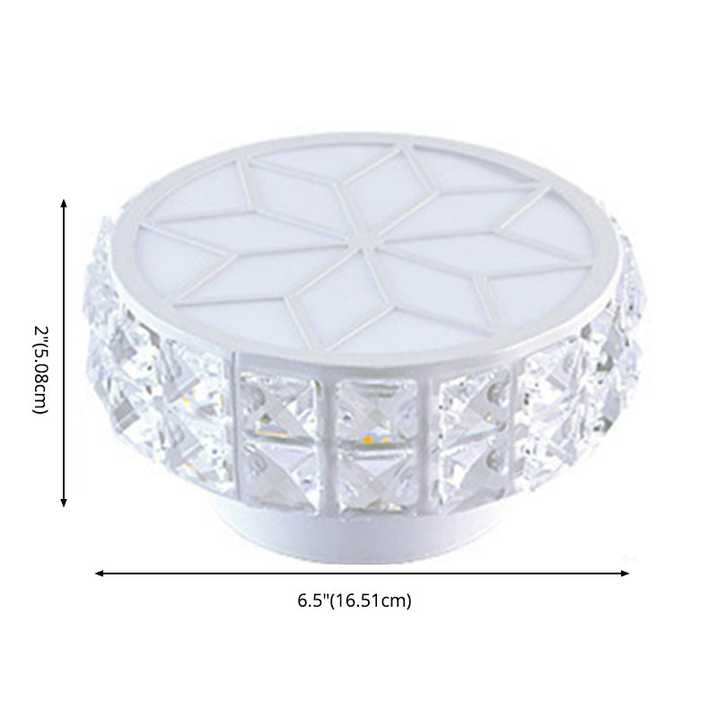 Circle Flush Mount Ceiling Lighting Fixture Modern LED Crystal Flush Mount Light