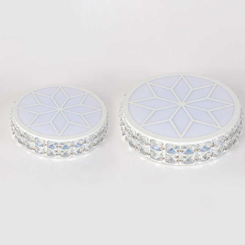 Circle Flush Mount Ceiling Lighting Fixture Modern LED Crystal Flush Mount Light