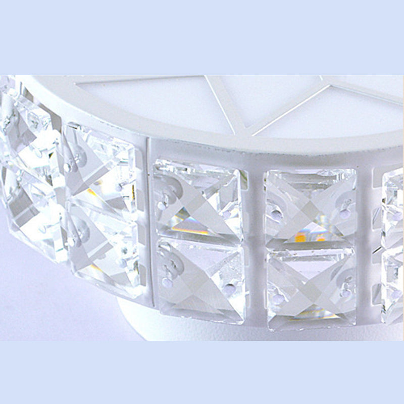 Circle Flush Mount Ceiling Lighting Fixture Modern LED Crystal Flush Mount Light