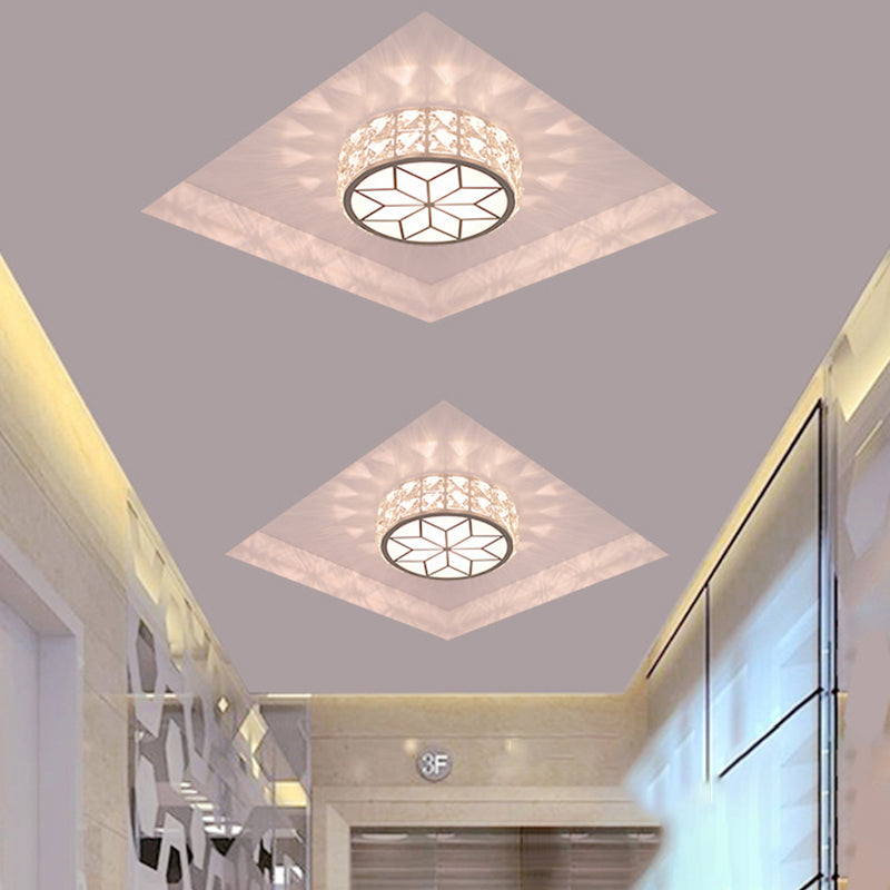 Circle Flush Mount Ceiling Lighting Fixture Modern LED Crystal Flush Mount Light