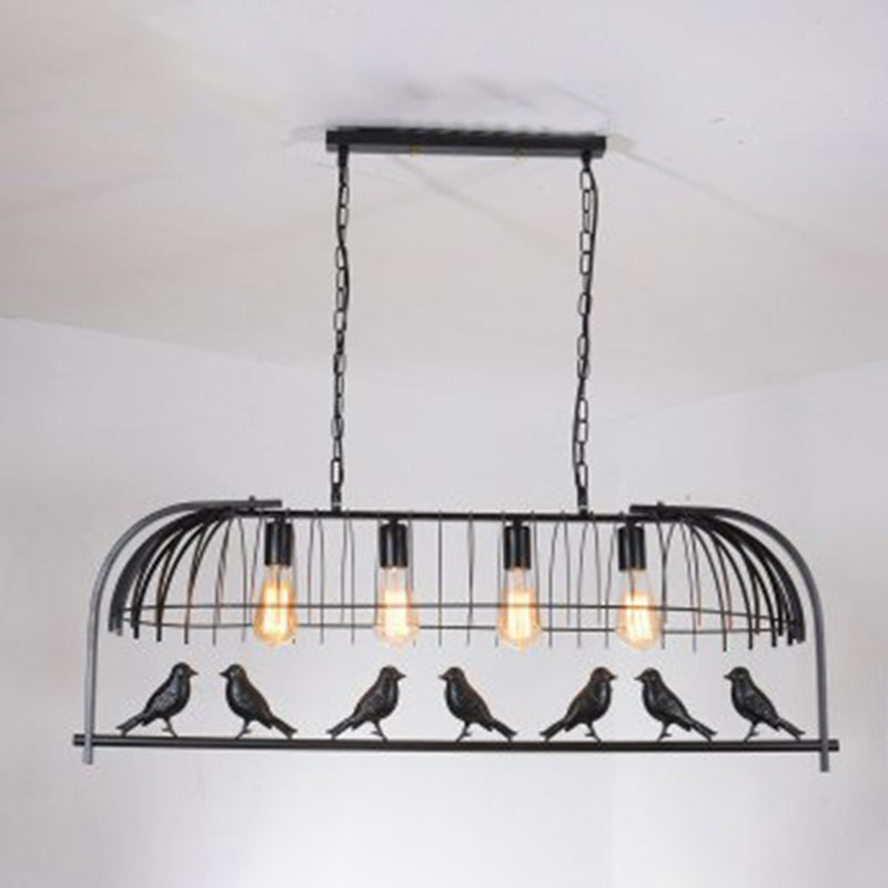 Luces de lámpara de araña de la isla de pájaros accesorios de iluminación de araña de metal industrial para mesa de comedor