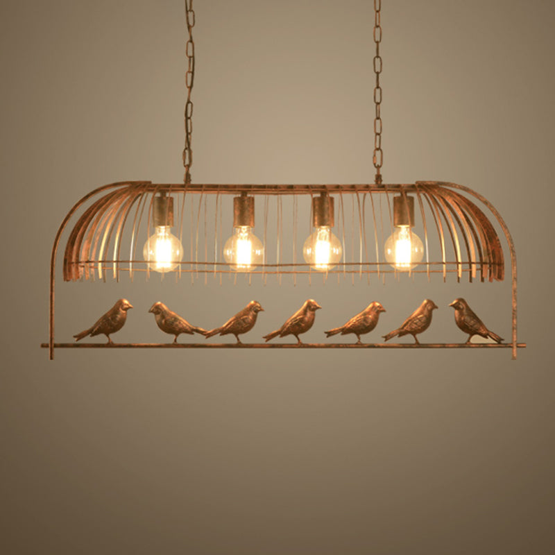 Luces de lámpara de araña de la isla de pájaros accesorios de iluminación de araña de metal industrial para mesa de comedor