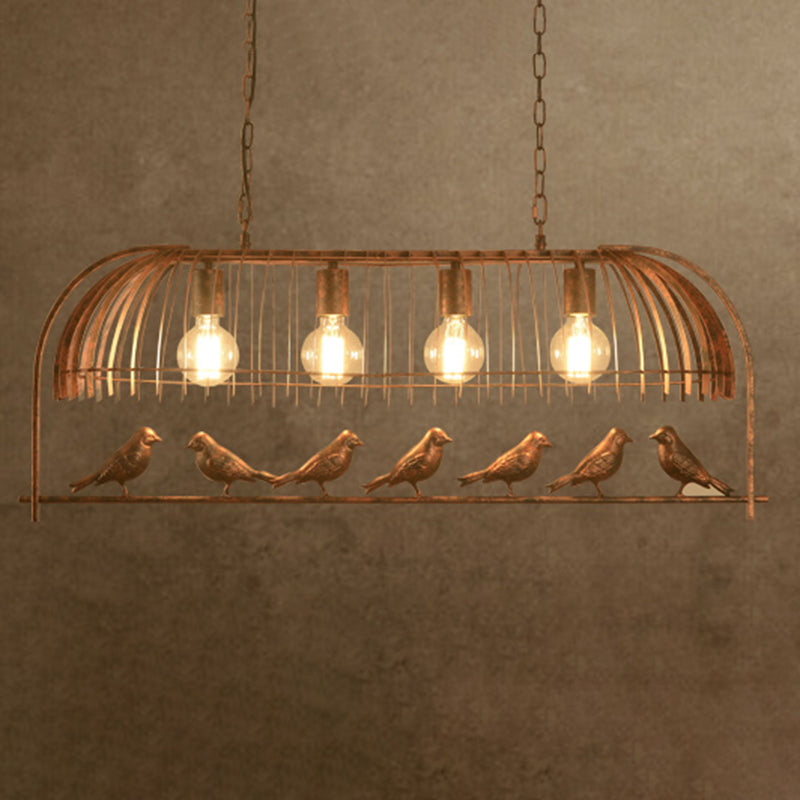 Luces de lámpara de araña de la isla de pájaros accesorios de iluminación de araña de metal industrial para mesa de comedor