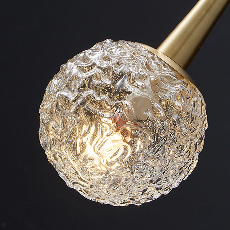 Spherical Bedside Wall Hanging Lamp Crystal 1 Head Minimalist Wall Light in Brass