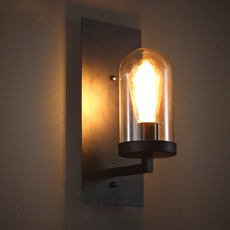 1 Light Wall Mounted Light Fixture Industrial Glass Wall Lights for Corridor