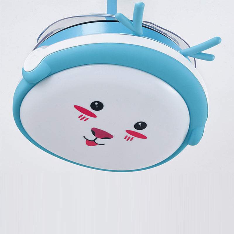Drum Shade Hanging Lüfter Lampe Cartoon Acryl-Kindergarten-LED Semi Flush-Mount Light