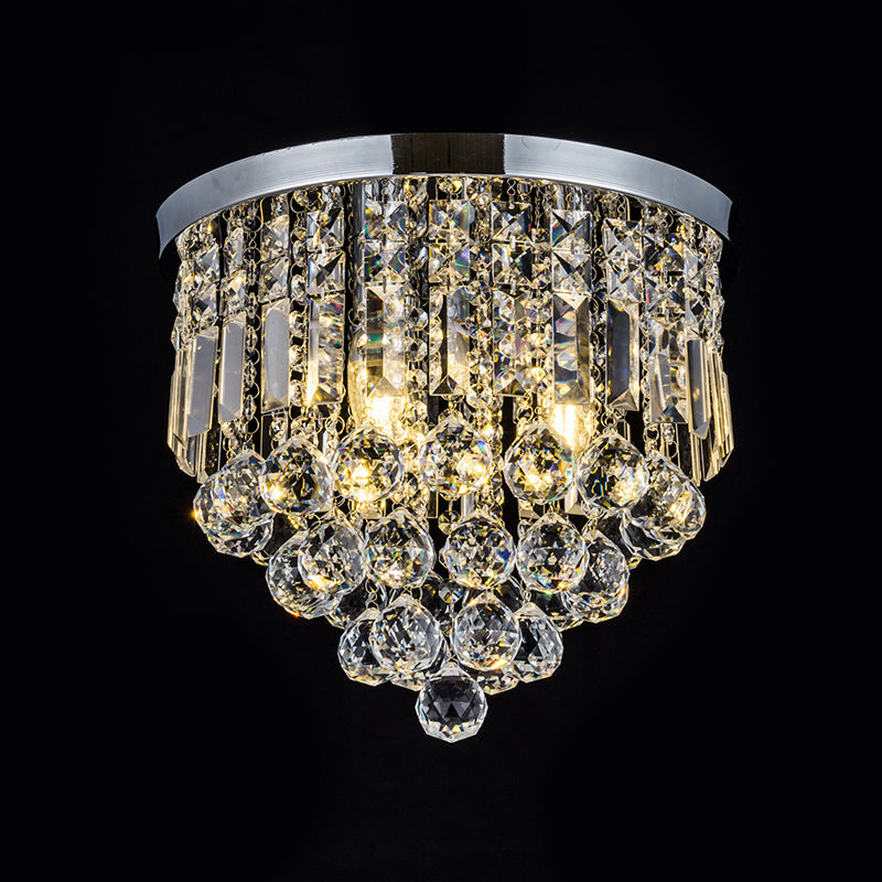 Teardrop Close to Ceiling Lighting Modern Style Crystal Chrome Ceiling Light Fixture