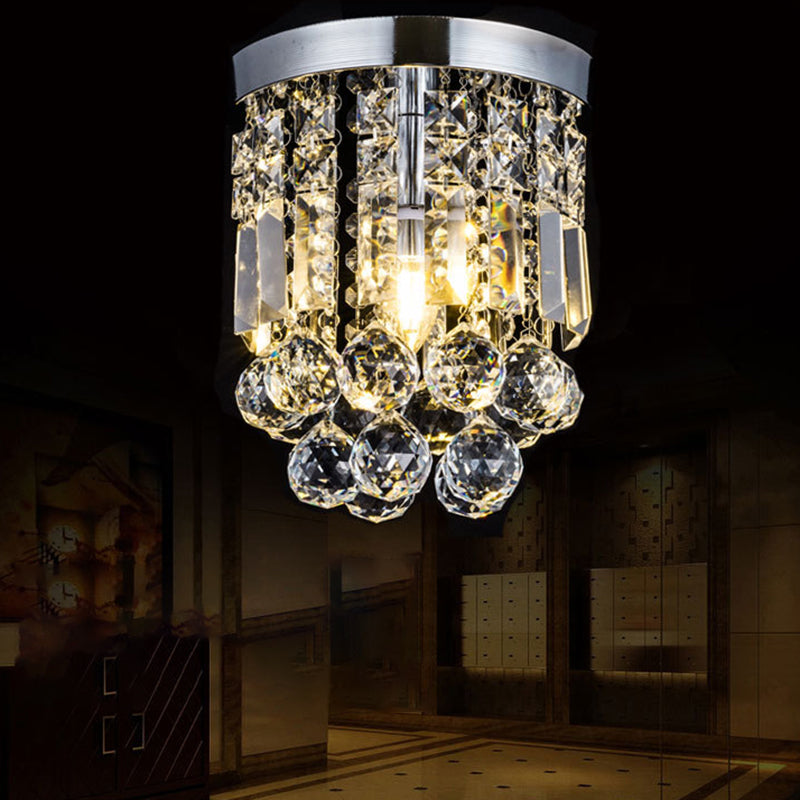 Teardrop Close to Ceiling Lighting Modern Style Crystal Chrome Ceiling Light Fixture