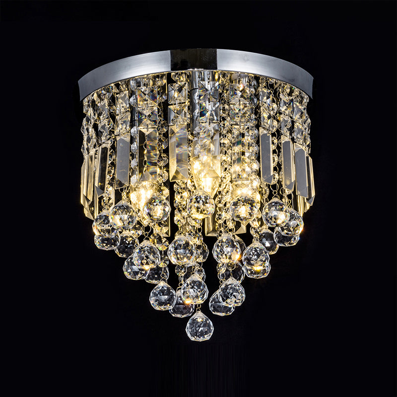 Teardrop Close to Ceiling Lighting Modern Style Crystal Chrome Ceiling Light Fixture