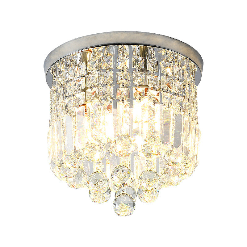 Teardrop Close to Ceiling Lighting Modern Style Crystal Chrome Ceiling Light Fixture