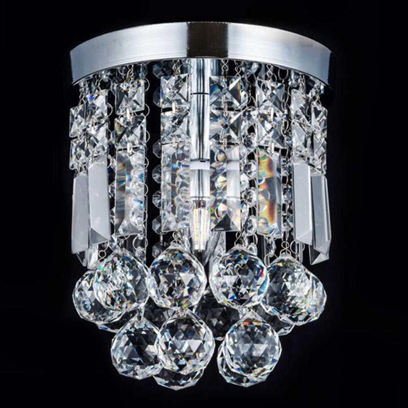 Teardrop Close to Ceiling Lighting Modern Style Crystal Chrome Ceiling Light Fixture