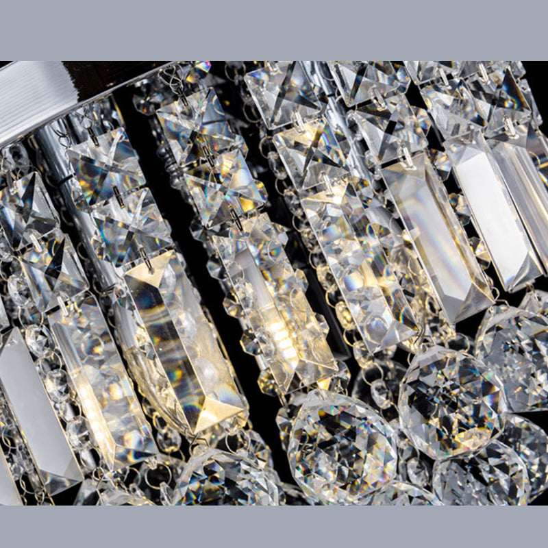 Teardrop Close to Ceiling Lighting Modern Style Crystal Chrome Ceiling Light Fixture
