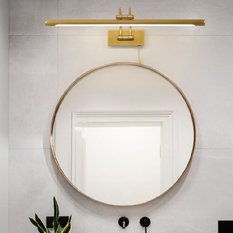 Lampada a montaggio a parete lineare moderna lampada a parete in metallo a 1 luce per bagno