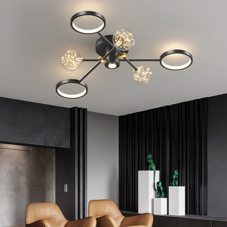 Lámpara de techo semiempotrada de metal Sputnik Iluminación LED de montaje semiempotrado de estilo minimalista