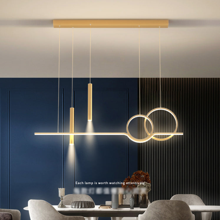 Moderna lampada appesa a sospensione a pendente a led lineare creativa con ombra acrilica